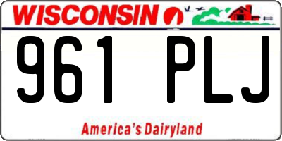 WI license plate 961PLJ