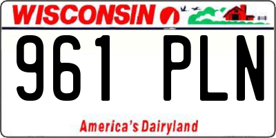 WI license plate 961PLN