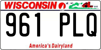 WI license plate 961PLQ