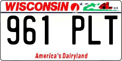 WI license plate 961PLT