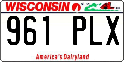 WI license plate 961PLX