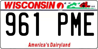 WI license plate 961PME