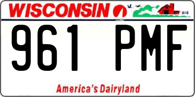WI license plate 961PMF