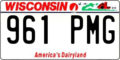 WI license plate 961PMG