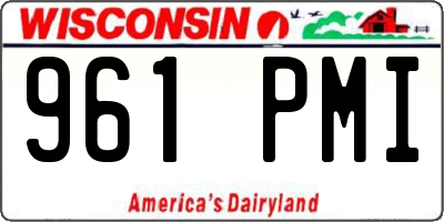 WI license plate 961PMI
