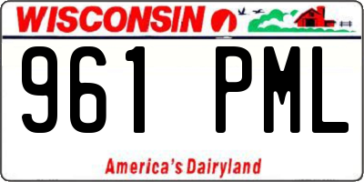 WI license plate 961PML
