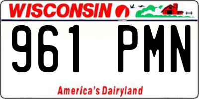 WI license plate 961PMN