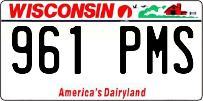 WI license plate 961PMS
