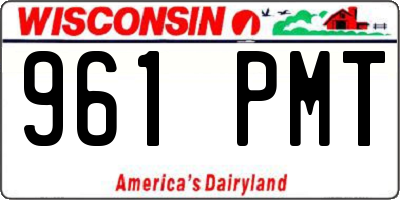 WI license plate 961PMT