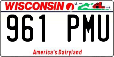 WI license plate 961PMU