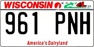 WI license plate 961PNH