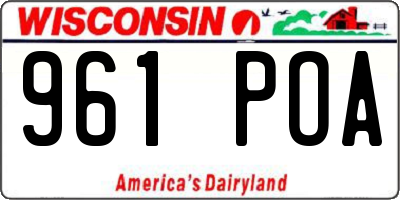 WI license plate 961POA
