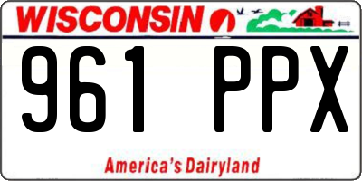 WI license plate 961PPX