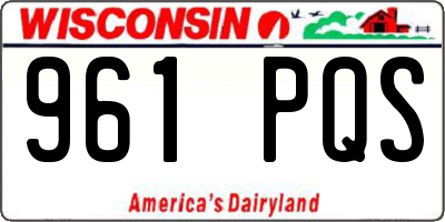 WI license plate 961PQS