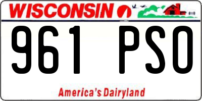 WI license plate 961PSO