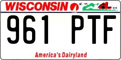 WI license plate 961PTF