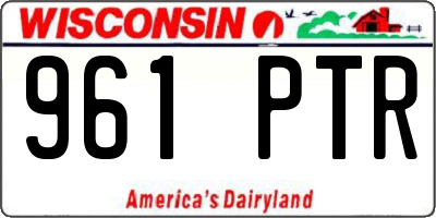 WI license plate 961PTR