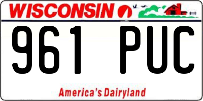 WI license plate 961PUC