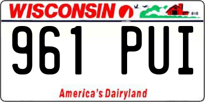 WI license plate 961PUI