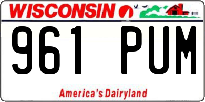 WI license plate 961PUM