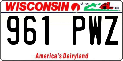 WI license plate 961PWZ