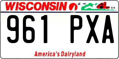 WI license plate 961PXA