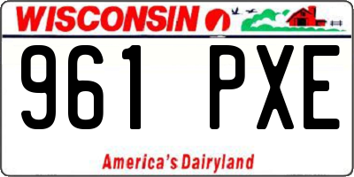 WI license plate 961PXE