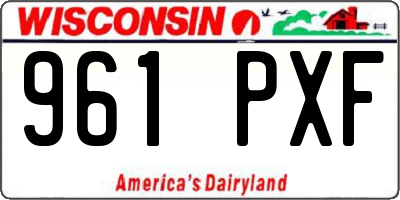 WI license plate 961PXF