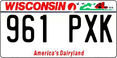 WI license plate 961PXK