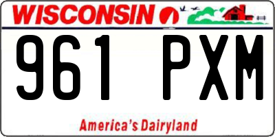 WI license plate 961PXM