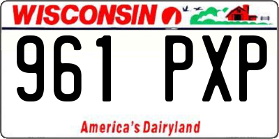 WI license plate 961PXP