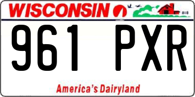 WI license plate 961PXR