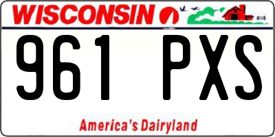 WI license plate 961PXS