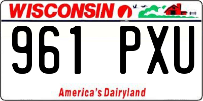 WI license plate 961PXU