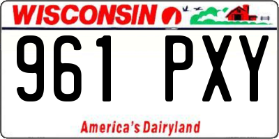 WI license plate 961PXY