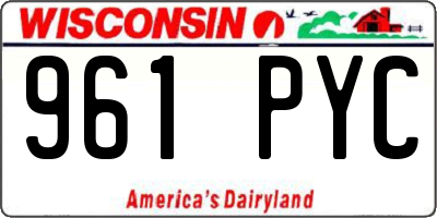 WI license plate 961PYC