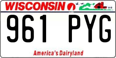 WI license plate 961PYG