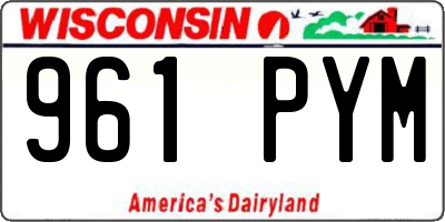 WI license plate 961PYM