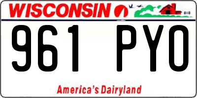 WI license plate 961PYO