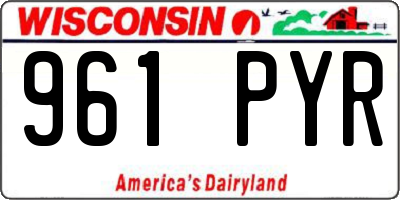 WI license plate 961PYR