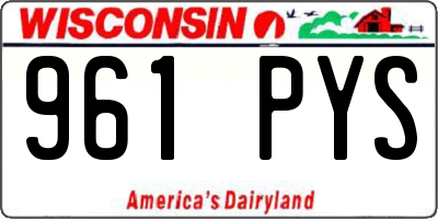 WI license plate 961PYS