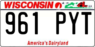 WI license plate 961PYT