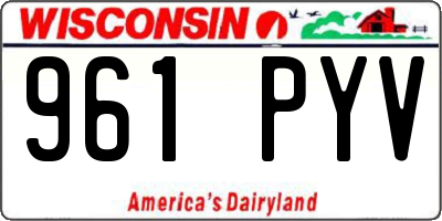 WI license plate 961PYV