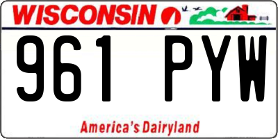 WI license plate 961PYW