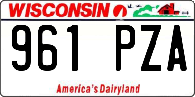WI license plate 961PZA