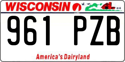 WI license plate 961PZB