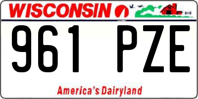 WI license plate 961PZE