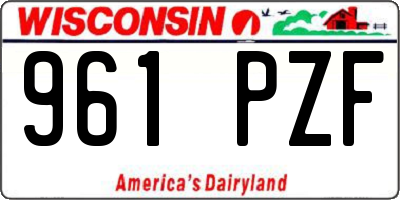WI license plate 961PZF
