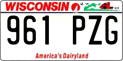 WI license plate 961PZG