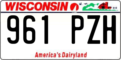 WI license plate 961PZH